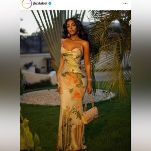 JLUX LABEL Ivory Summer Bloom Maxi Dress